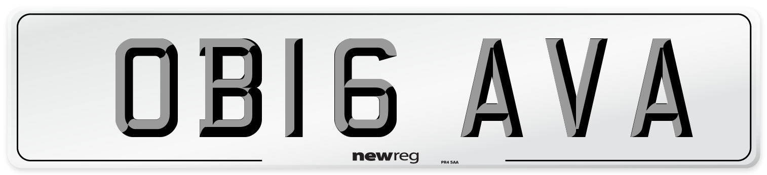 OB16 AVA Number Plate from New Reg